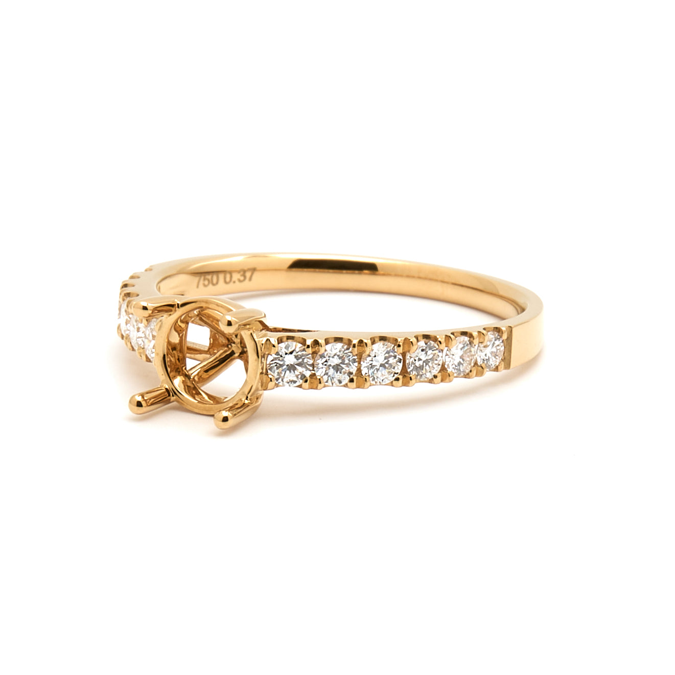 18K Gold Natural Diamond Liora ring mount RM1024 t.c.w. 0.37ct