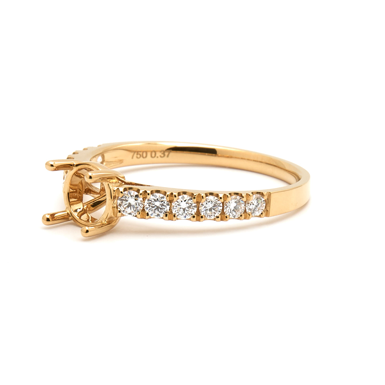 18K Gold Natural Diamond Liora ring mount RM1024 t.c.w. 0.37ct