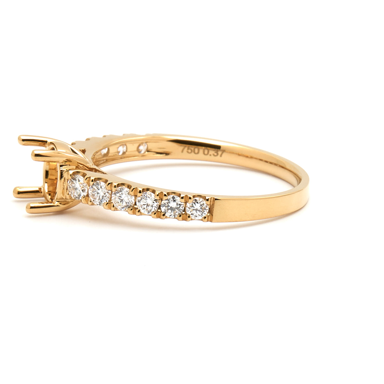 18K Gold Natural Diamond Liora ring mount RM1024 t.c.w. 0.37ct
