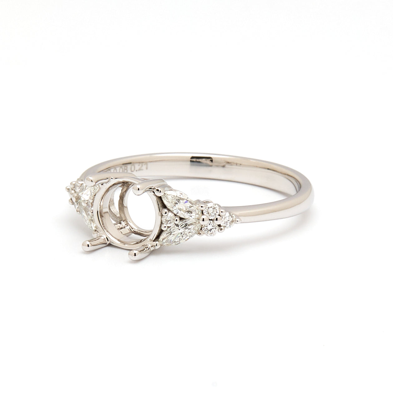 18K Gold Natural Diamond Symphony Bloom Ring Mount MR005-RM1073 - FABER JEWELS