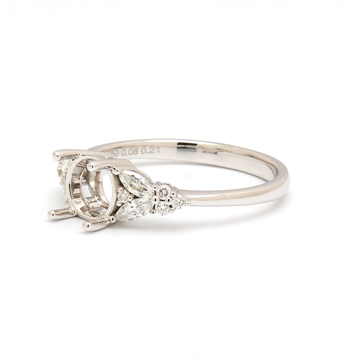 18K Gold Natural Diamond Symphony Bloom Ring Mount MR005-RM1073 - FABER JEWELS