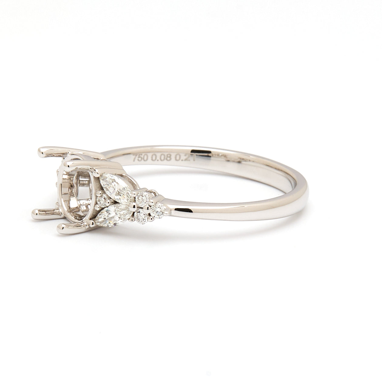 18K Gold Natural Diamond Symphony Bloom Ring Mount MR005-RM1073 - FABER JEWELS