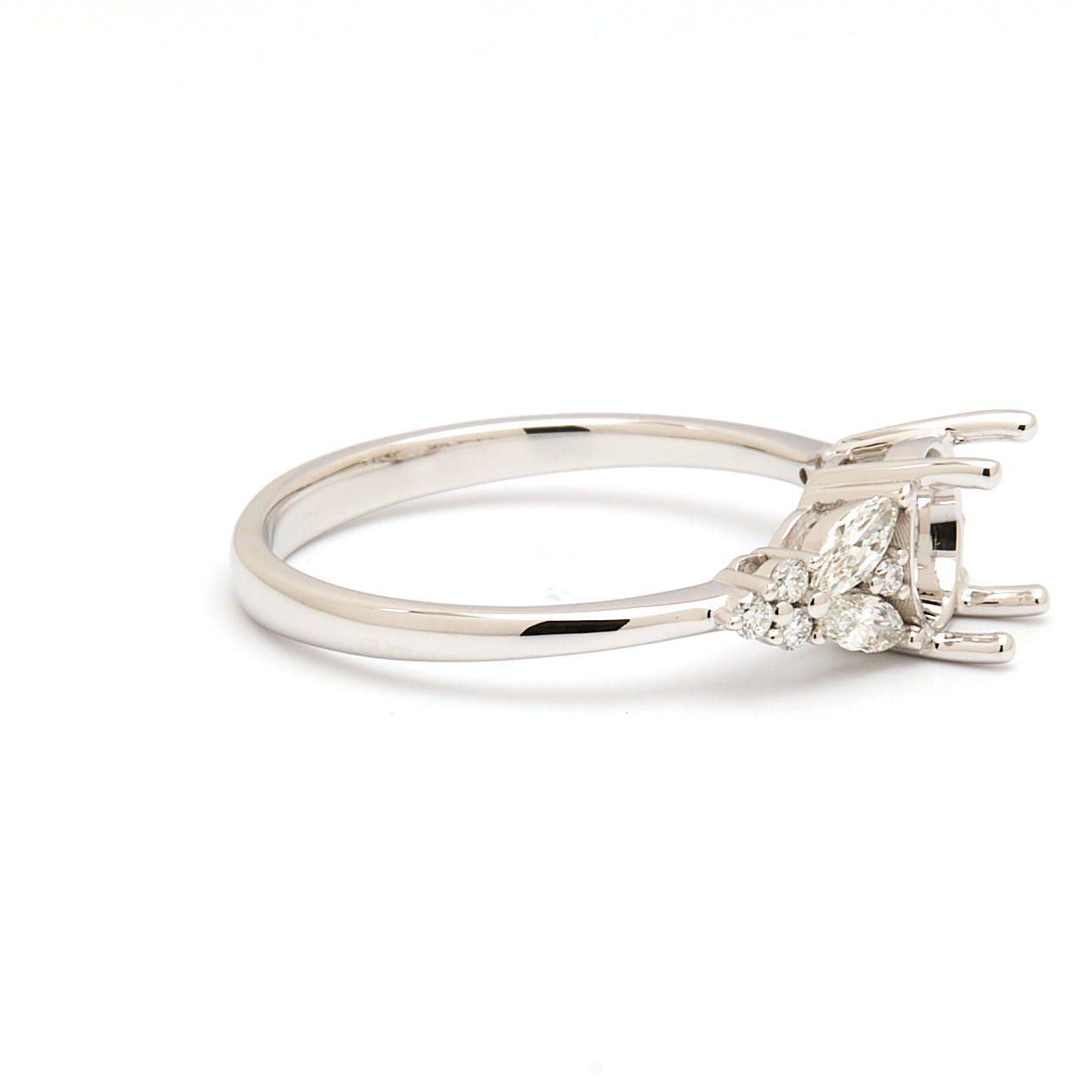 18K Gold Natural Diamond Symphony Bloom Ring Mount MR005-RM1073 - FABER JEWELS