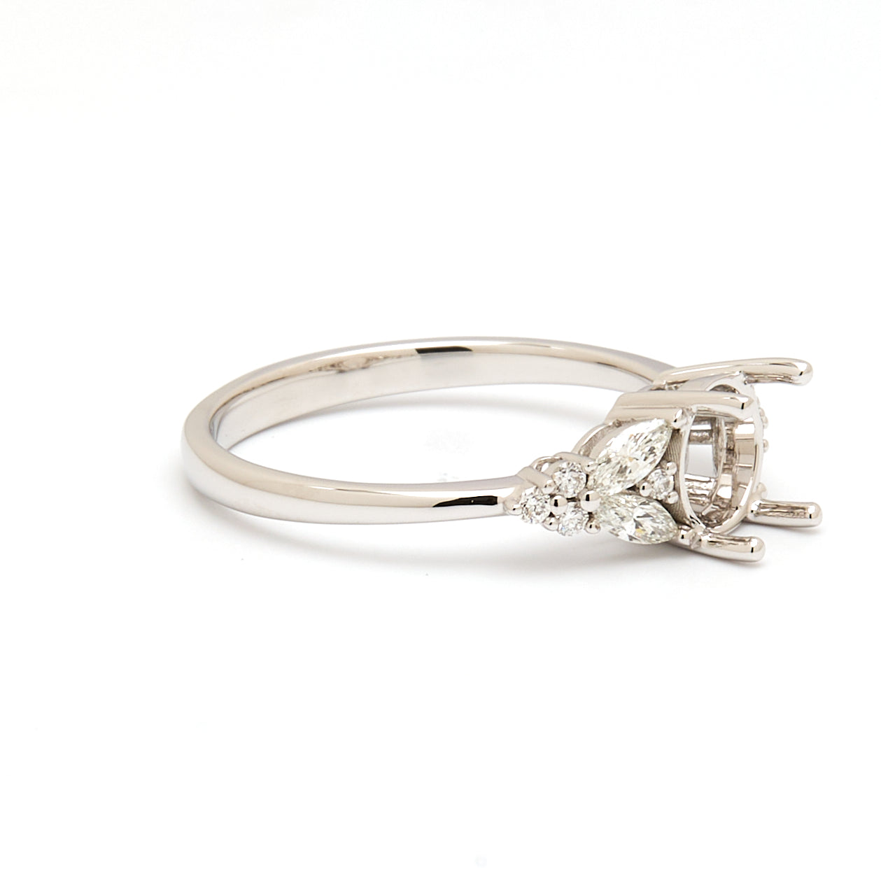 18K Gold Natural Diamond Symphony Bloom Ring Mount MR005-RM1073 - FABER JEWELS