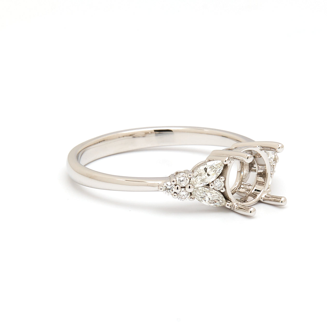 18K Gold Natural Diamond Symphony Bloom Ring Mount MR005-RM1073 - FABER JEWELS