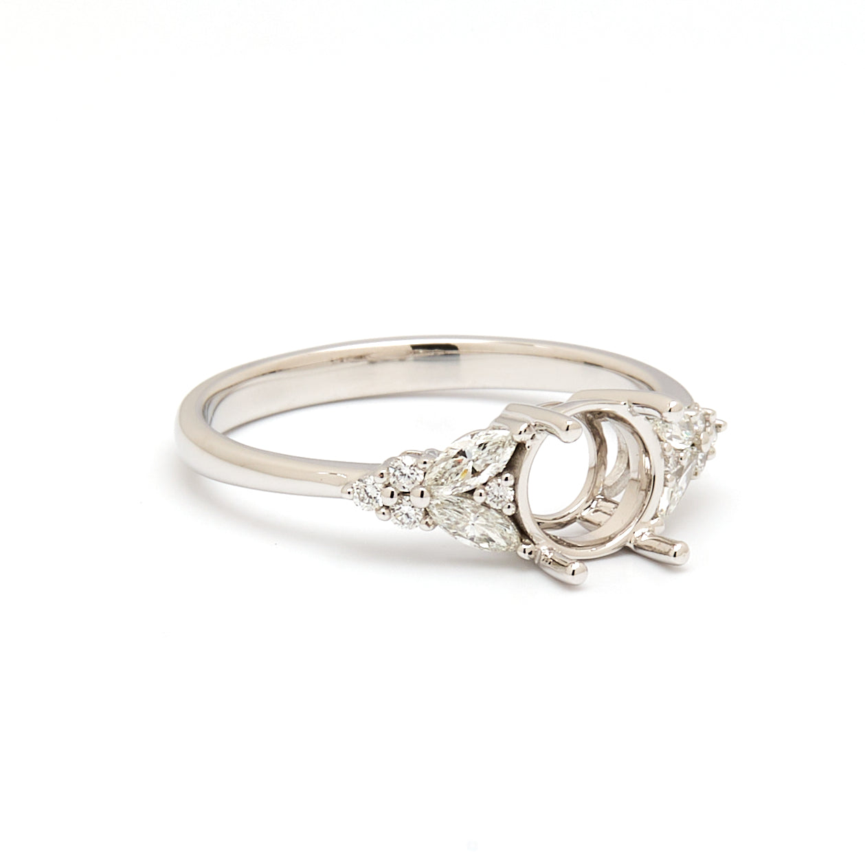 18K Gold Natural Diamond Symphony Bloom Ring Mount MR005-RM1073 - FABER JEWELS
