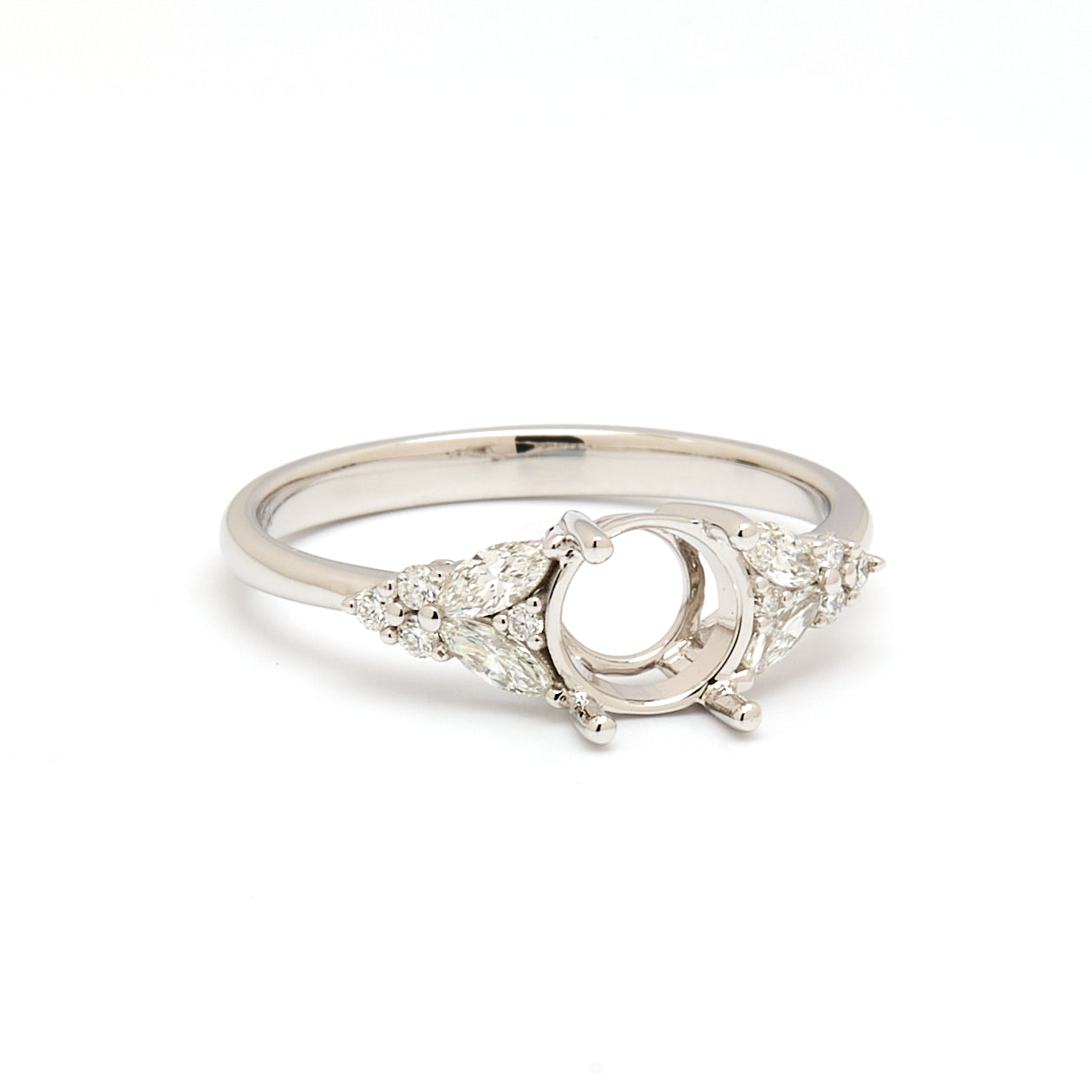 18K Gold Natural Diamond Symphony Bloom Ring Mount MR005-RM1073 - FABER JEWELS