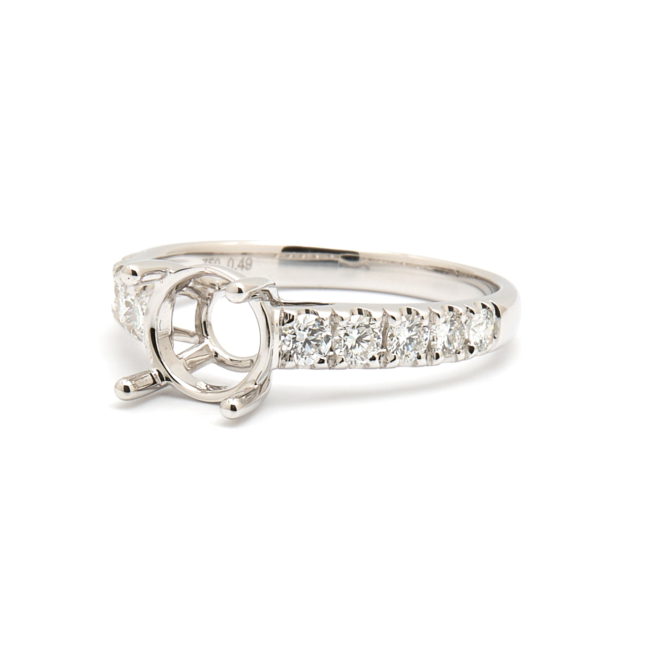 18K Gold Natural Diamond Luica Ring Mount RM1123 t.c.w. 0.49ct