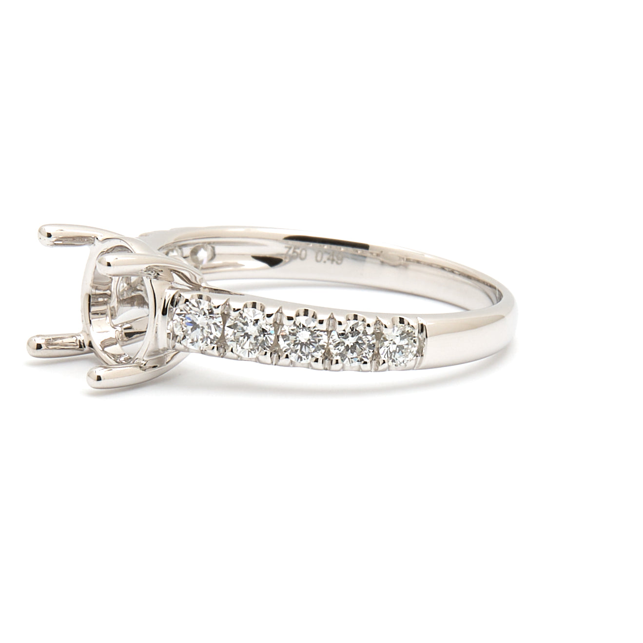18K Gold Natural Diamond Luica Ring Mount RM1123 t.c.w. 0.49ct