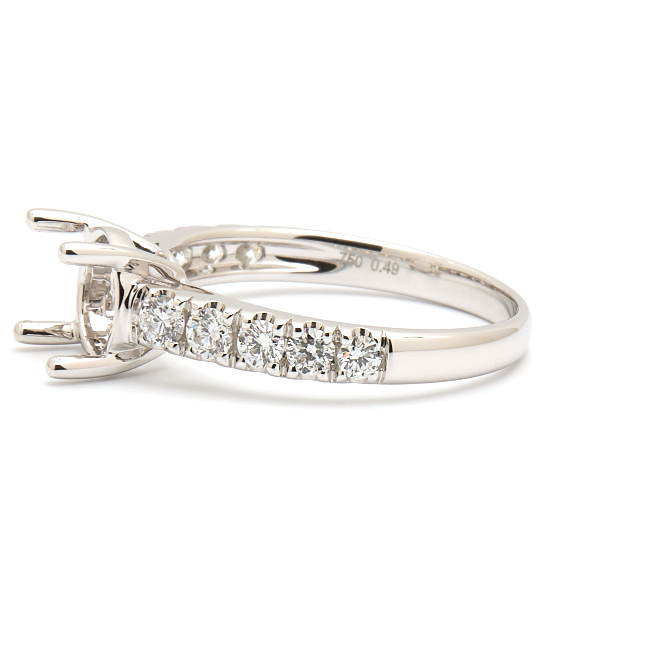 18K Gold Natural Diamond Luica Ring Mount RM1123 t.c.w. 0.49ct