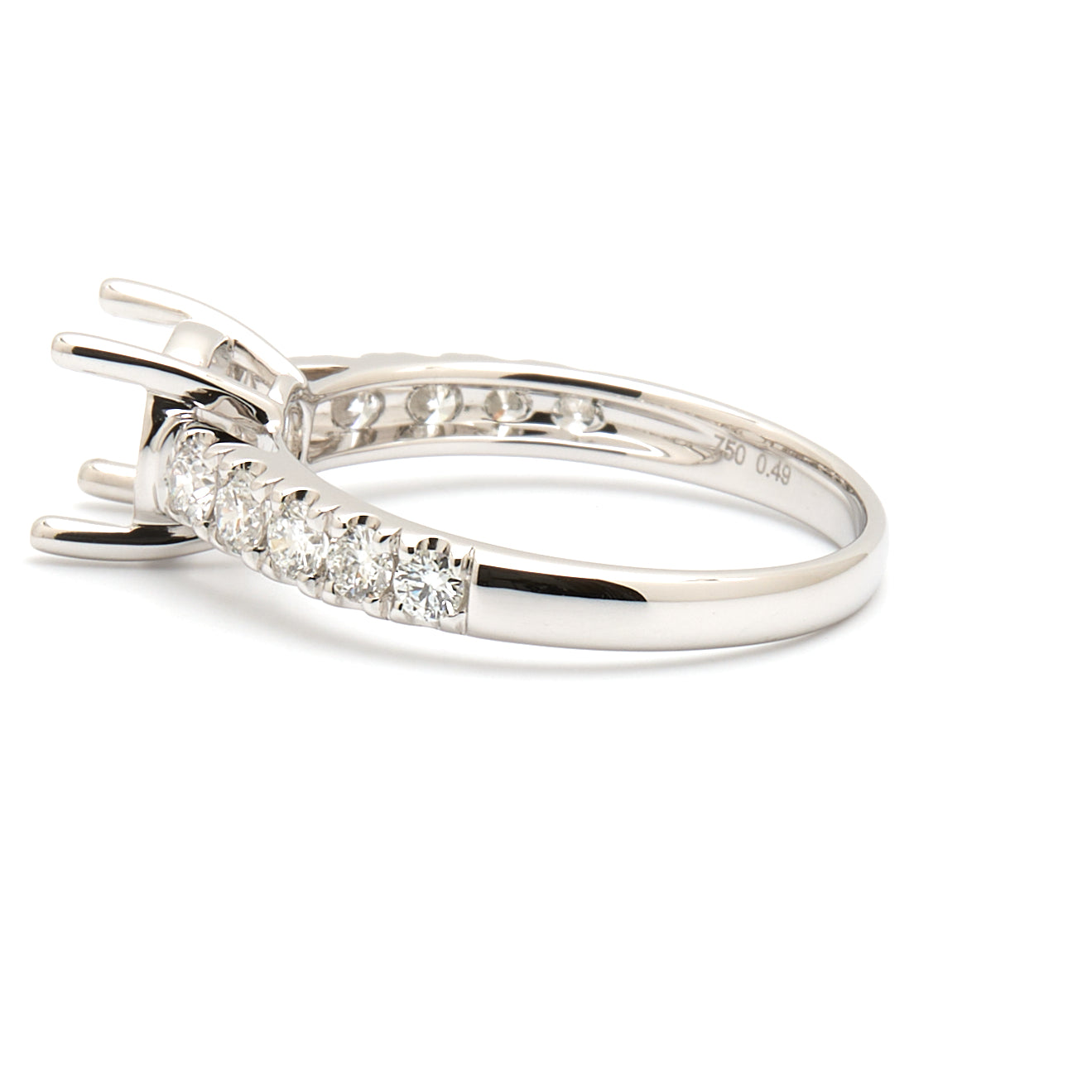 18K Gold Natural Diamond Luica Ring Mount RM1123 t.c.w. 0.49ct