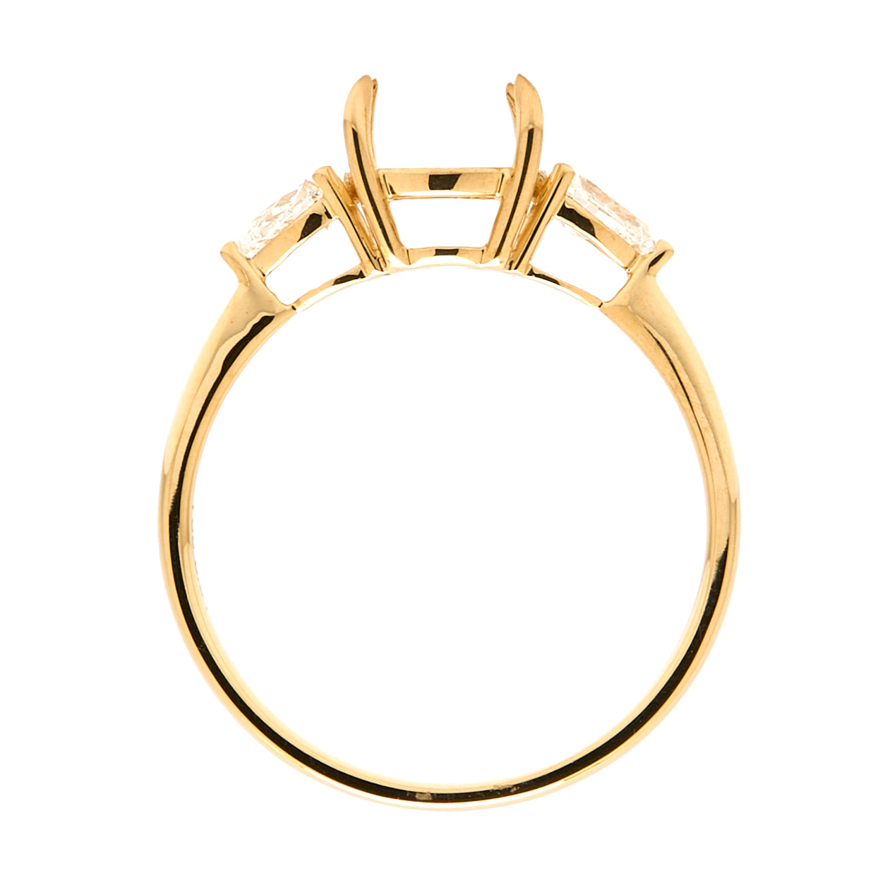 18K Gold Natural Diamond Teardrop Muse Ring Mount MR004 - RM1153 - FABER JEWELS