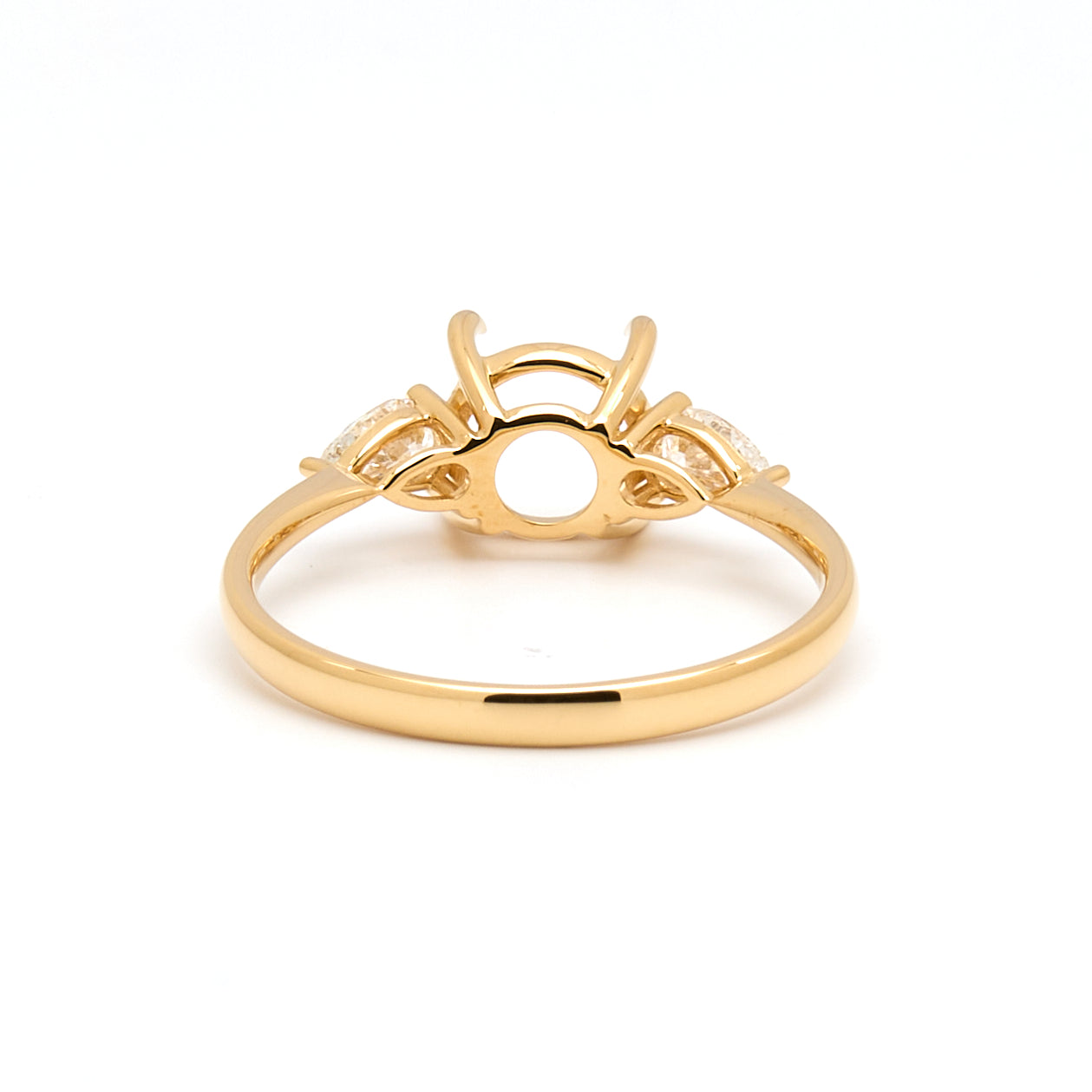 18K Gold Natural Diamond Teardrop Muse Ring Mount MR004 - RM1153 - FABER JEWELS