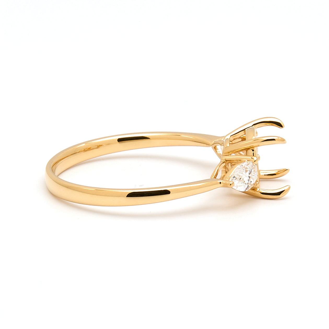 18K Gold Natural Diamond Teardrop Muse Ring Mount MR004 - RM1153 - FABER JEWELS