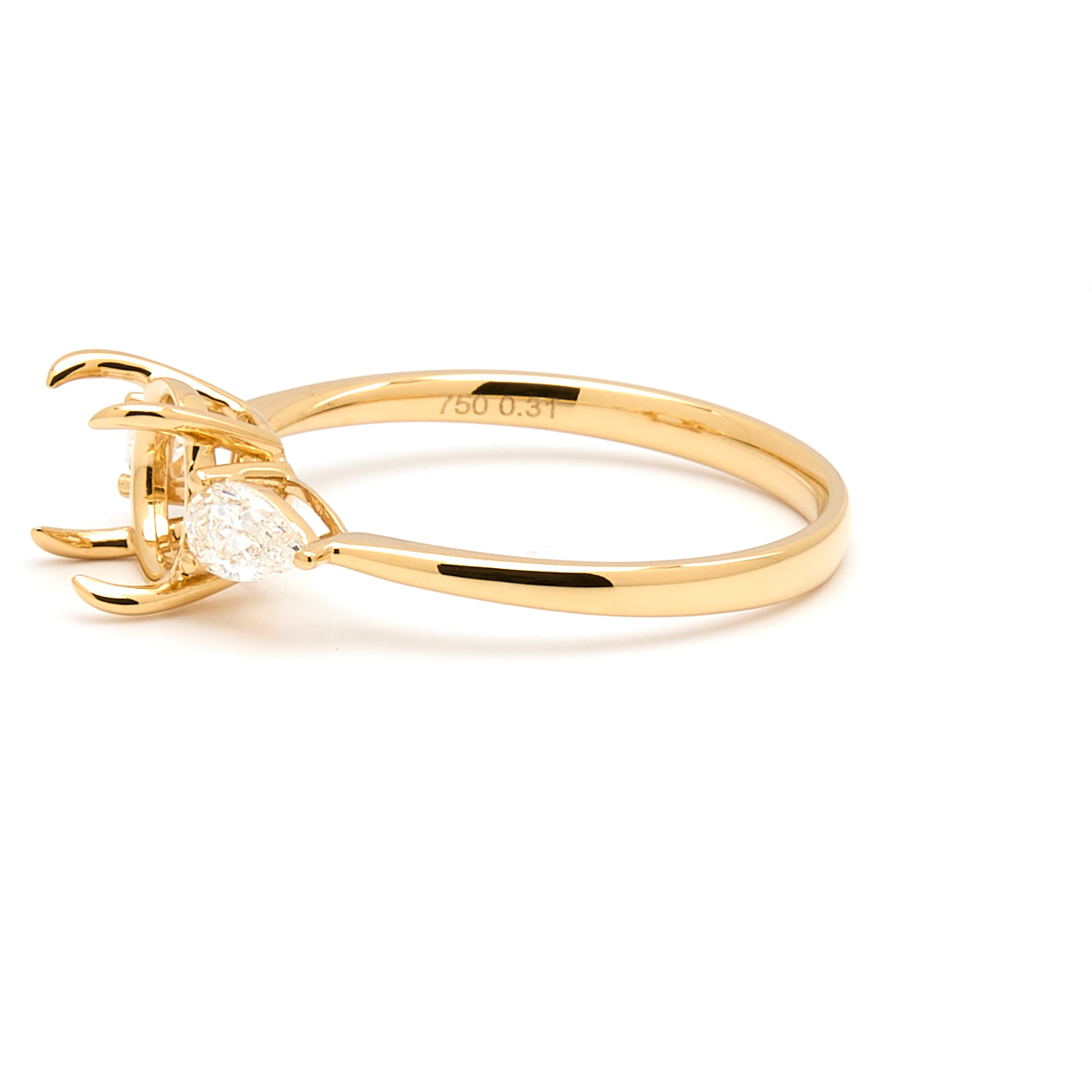 18K Gold Natural Diamond Teardrop Muse Ring Mount MR004 - RM1153 - FABER JEWELS