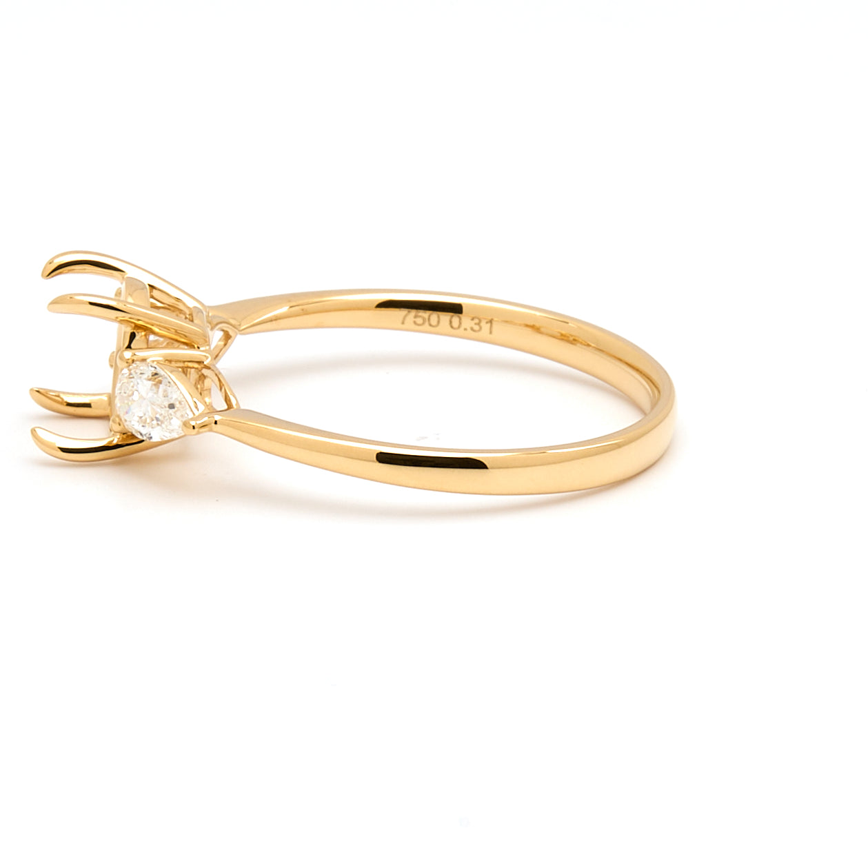 18K Gold Natural Diamond Teardrop Muse Ring Mount MR004 - RM1153 - FABER JEWELS