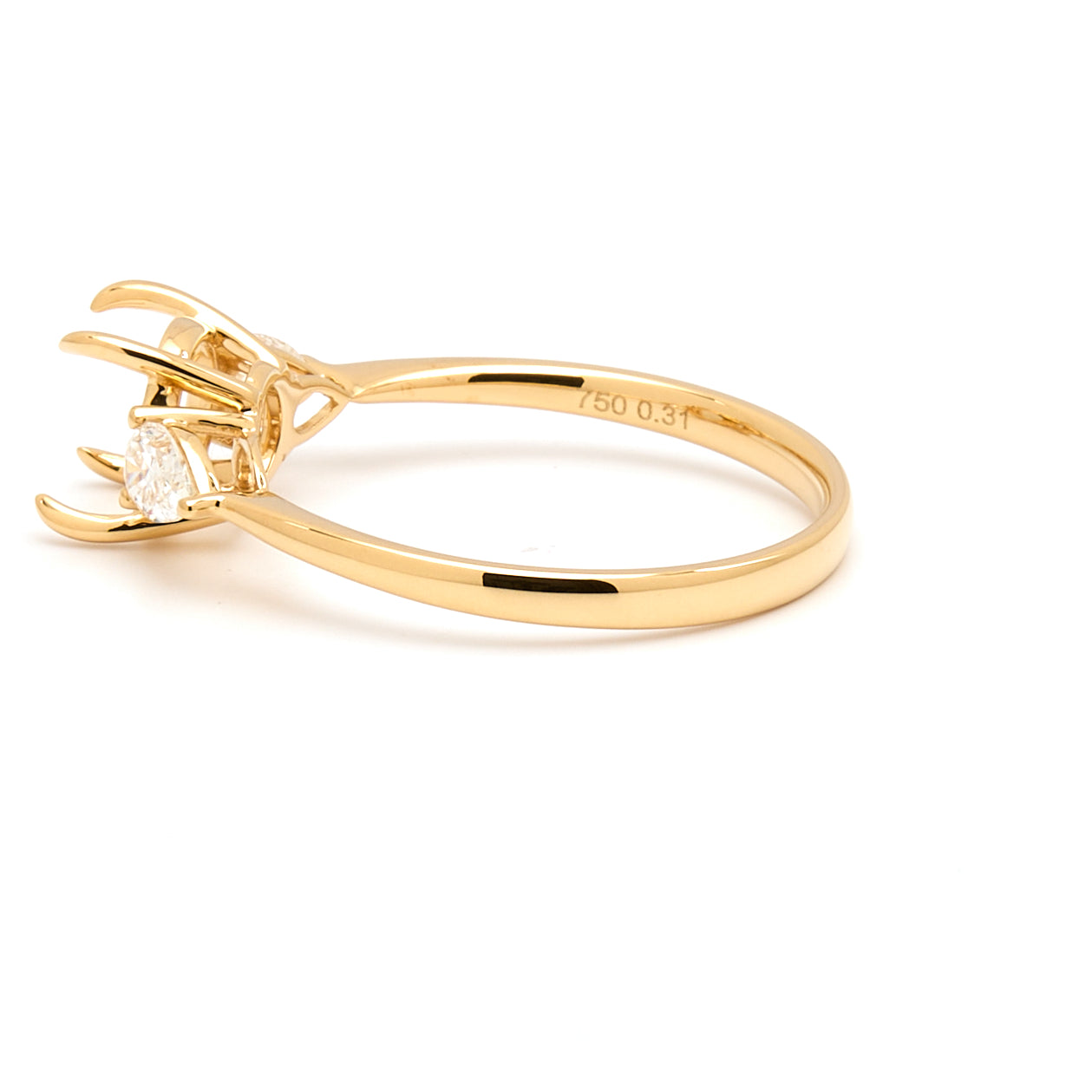 18K Gold Natural Diamond Teardrop Muse Ring Mount MR004 - RM1153 - FABER JEWELS