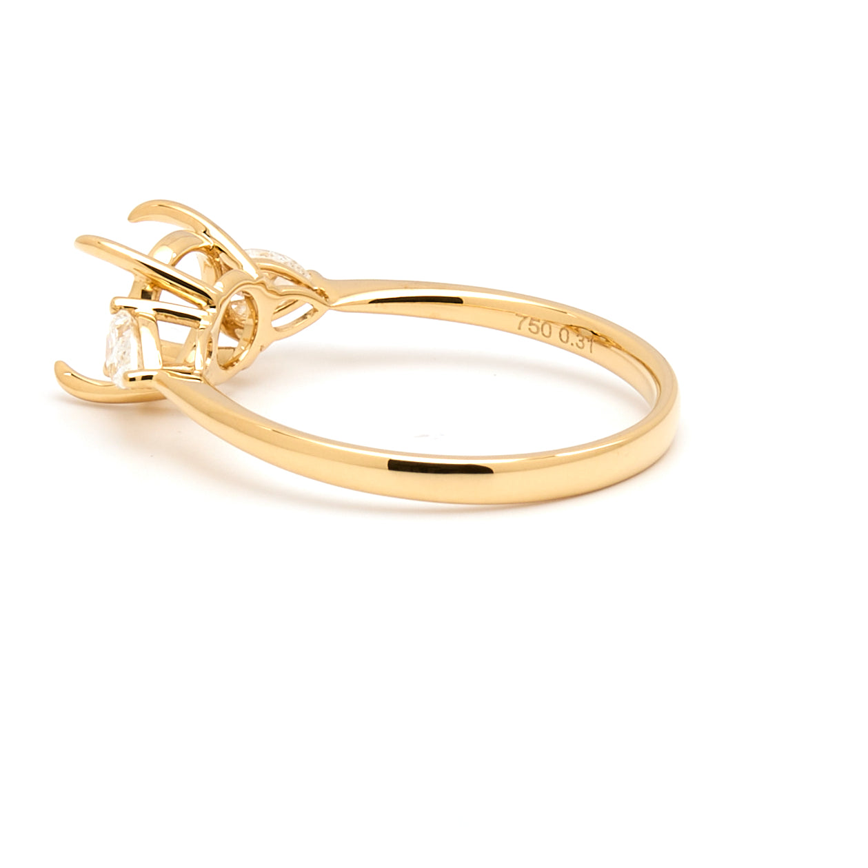 18K Gold Natural Diamond Teardrop Muse Ring Mount MR004 - RM1153 - FABER JEWELS