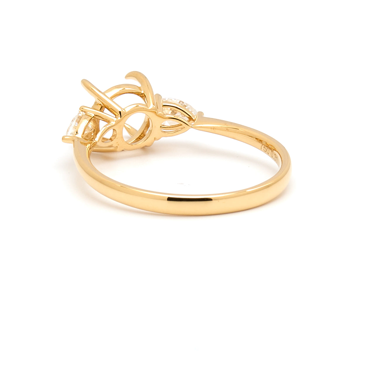 18K Gold Natural Diamond Teardrop Muse Ring Mount MR004 - RM1153 - FABER JEWELS