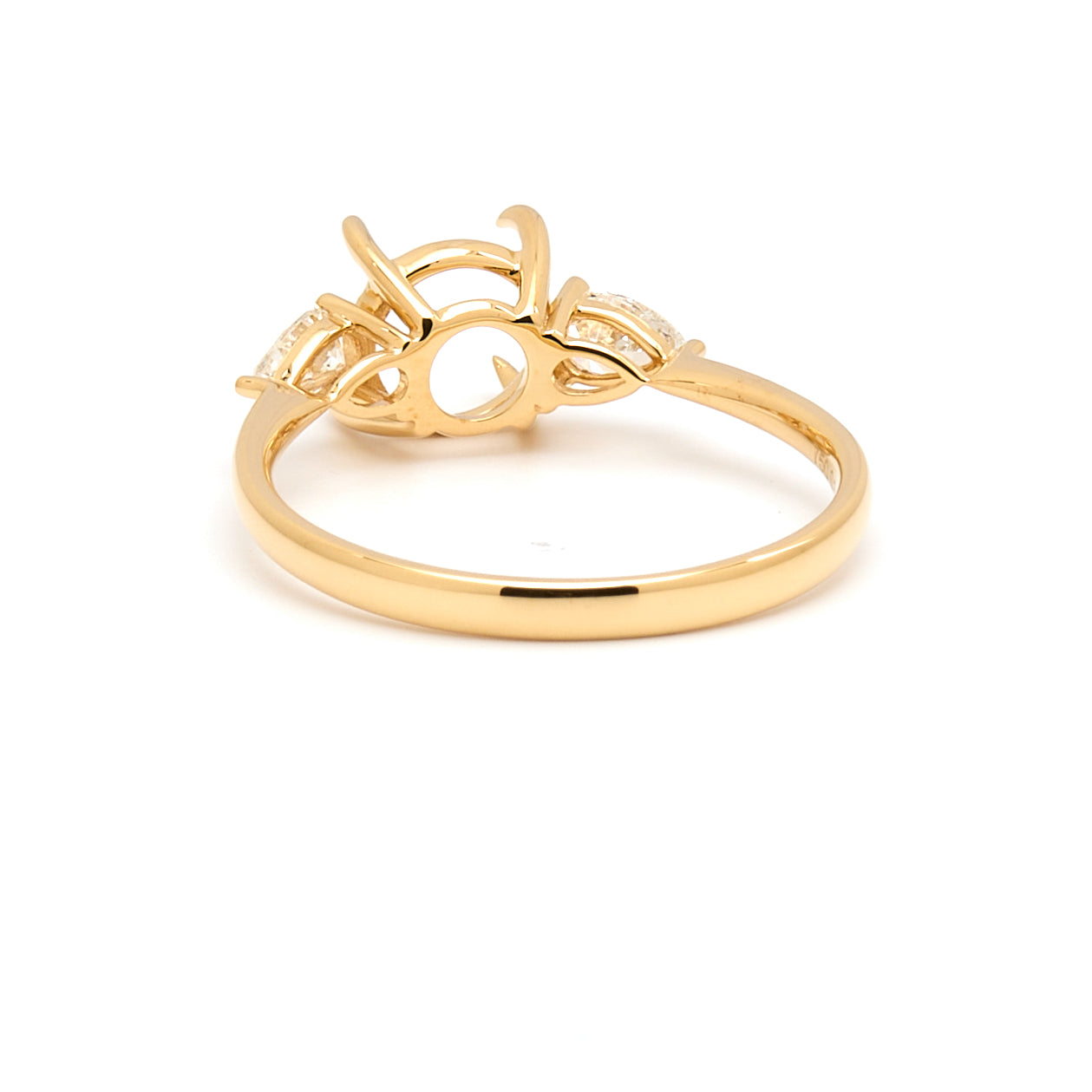 18K Gold Natural Diamond Teardrop Muse Ring Mount MR004 - RM1153 - FABER JEWELS