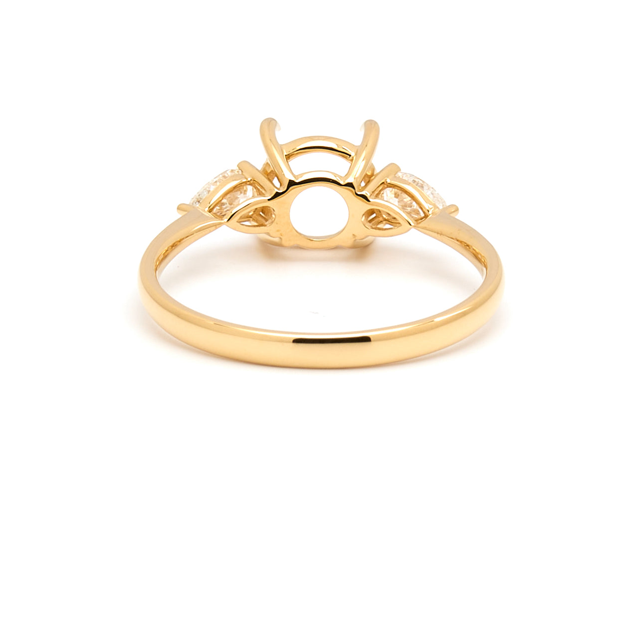 18K Gold Natural Diamond Teardrop Muse Ring Mount MR004 - RM1153 - FABER JEWELS