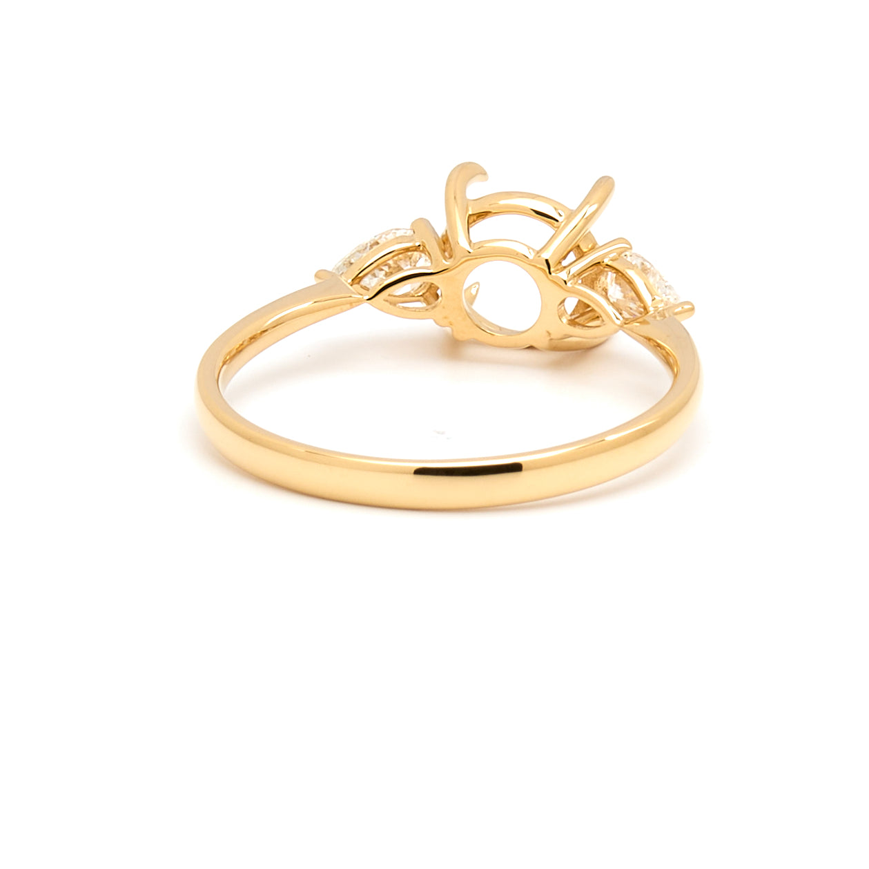 18K Gold Natural Diamond Teardrop Muse Ring Mount MR004 - RM1153 - FABER JEWELS