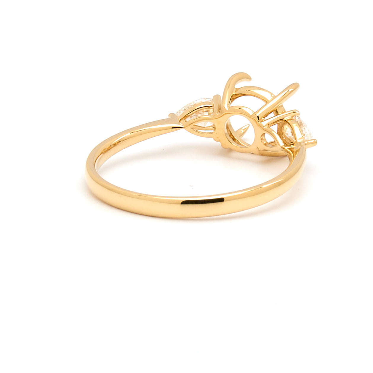 18K Gold Natural Diamond Teardrop Muse Ring Mount MR004 - RM1153 - FABER JEWELS