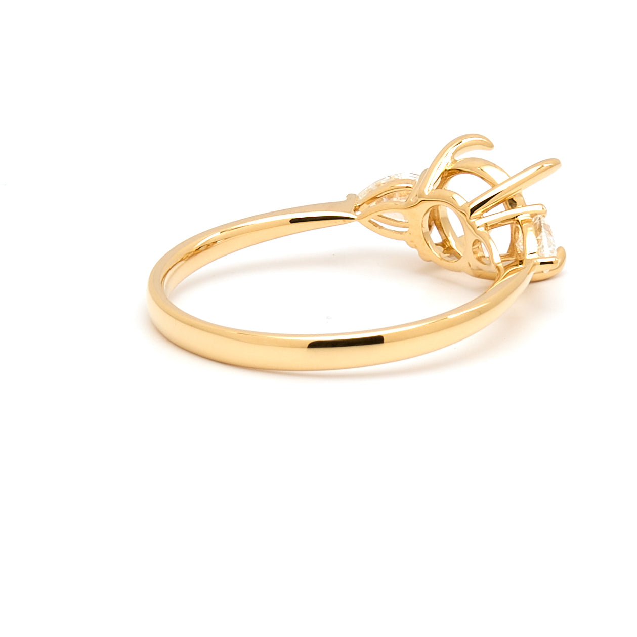18K Gold Natural Diamond Teardrop Muse Ring Mount MR004 - RM1153 - FABER JEWELS