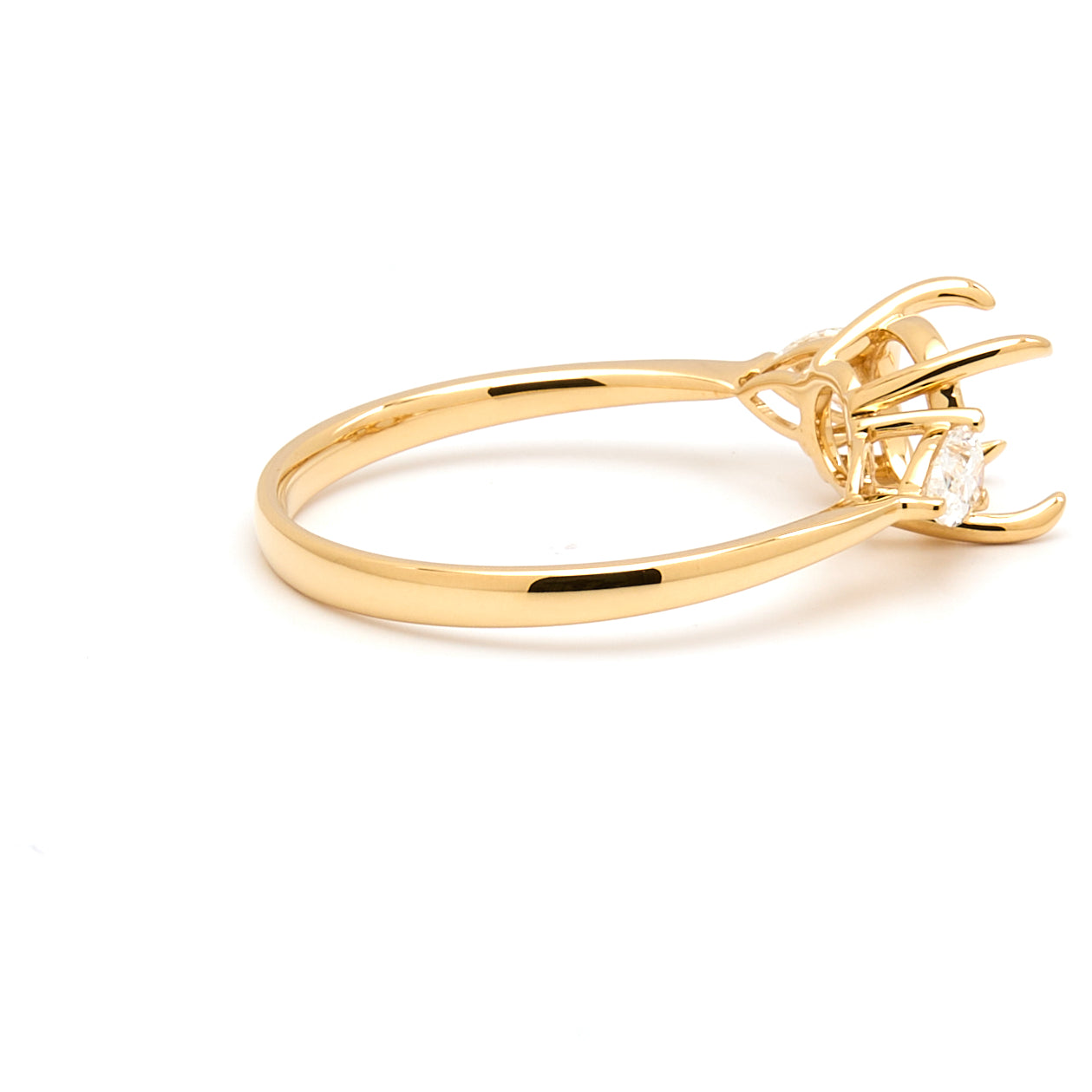 18K Gold Natural Diamond Teardrop Muse Ring Mount MR004 - RM1153 - FABER JEWELS