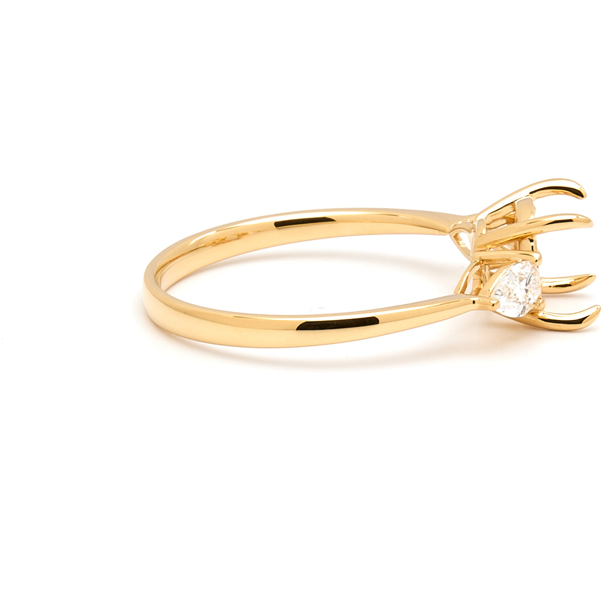 18K Gold Natural Diamond Teardrop Muse Ring Mount MR004 - RM1153 - FABER JEWELS