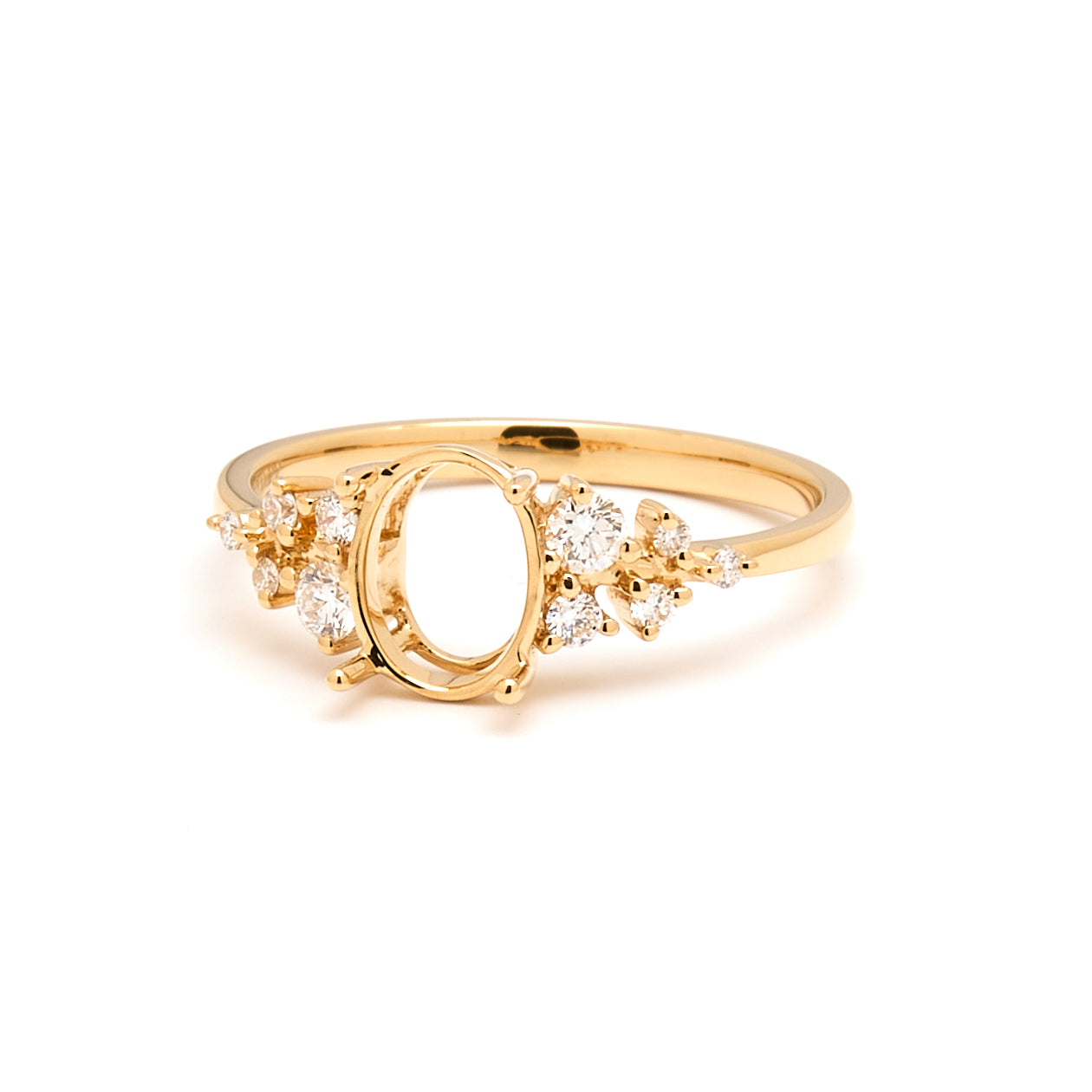 18K Gold Natural Diamond Celestial Cluster Ring Mount MR003-RM1185 - FABER JEWELS