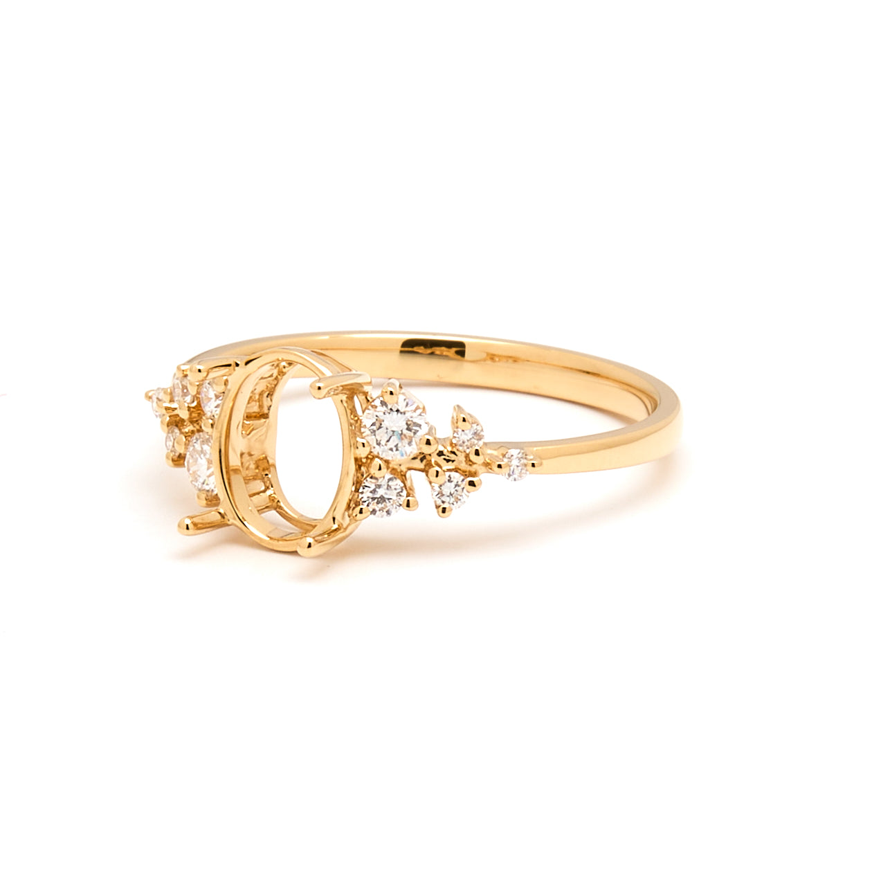 18K Gold Natural Diamond Celestial Cluster Ring Mount MR003-RM1185 - FABER JEWELS