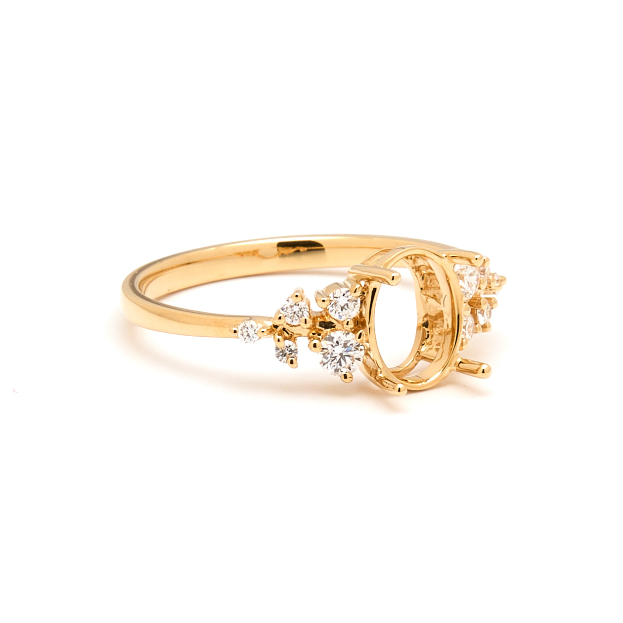 18K Gold Natural Diamond Celestial Cluster Ring Mount MR003-RM1185 - FABER JEWELS