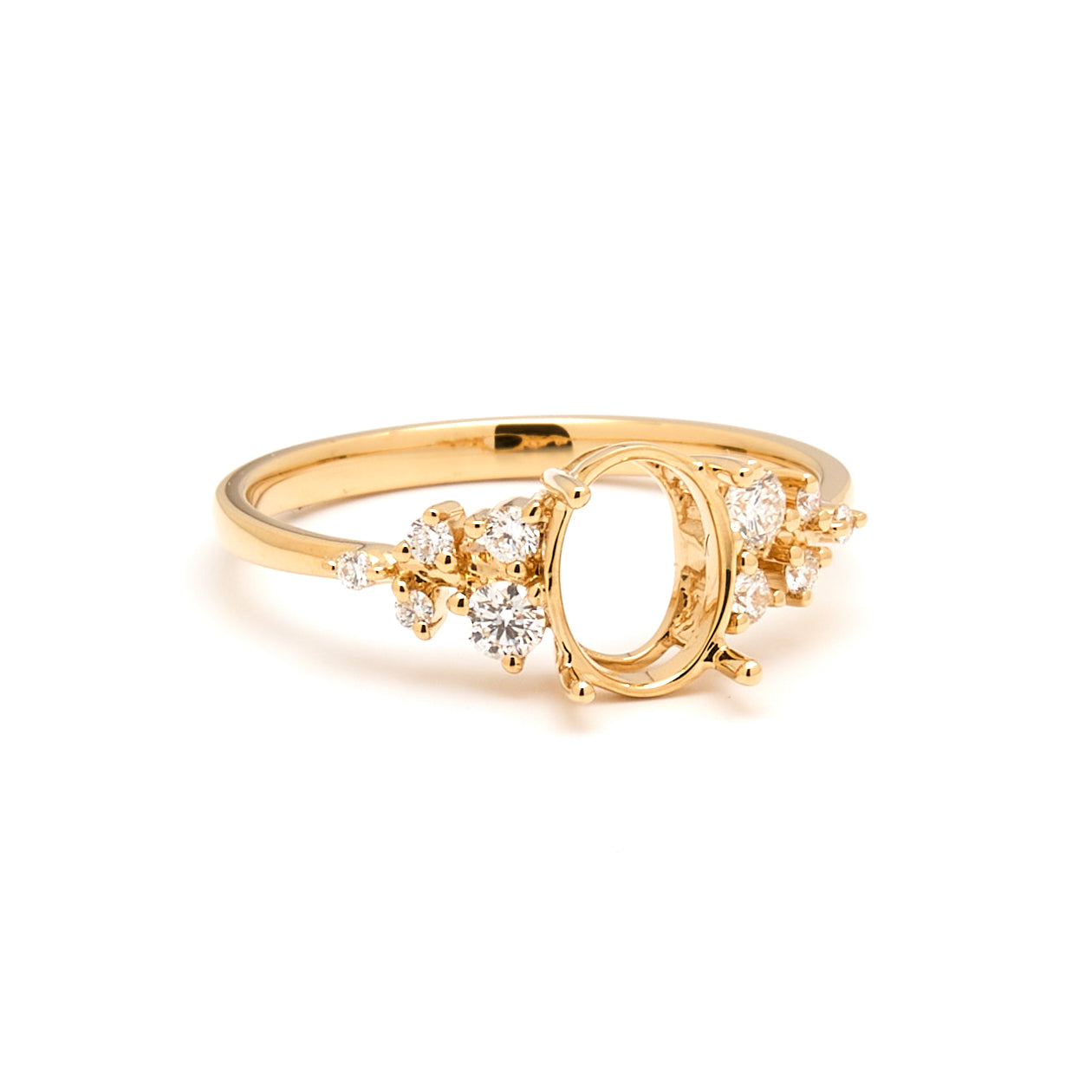 18K Gold Natural Diamond Celestial Cluster Ring Mount MR003-RM1185 - FABER JEWELS