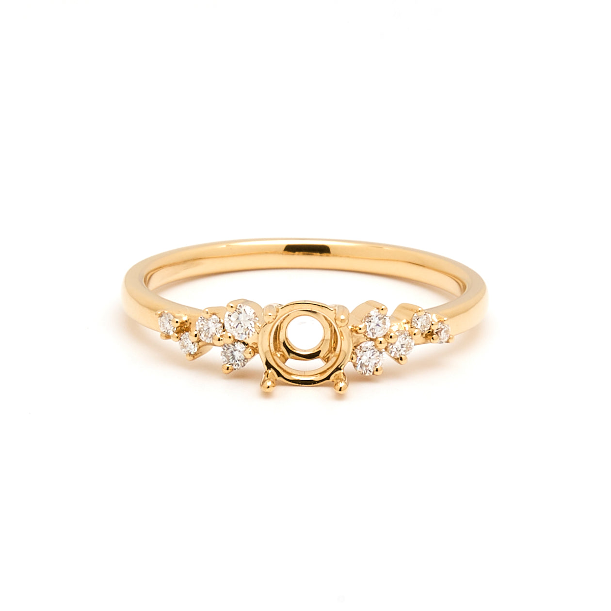 18K Gold Natural Diamond Celestial Bloom Ring Mount MR002-RM1187 - FABER JEWELS
