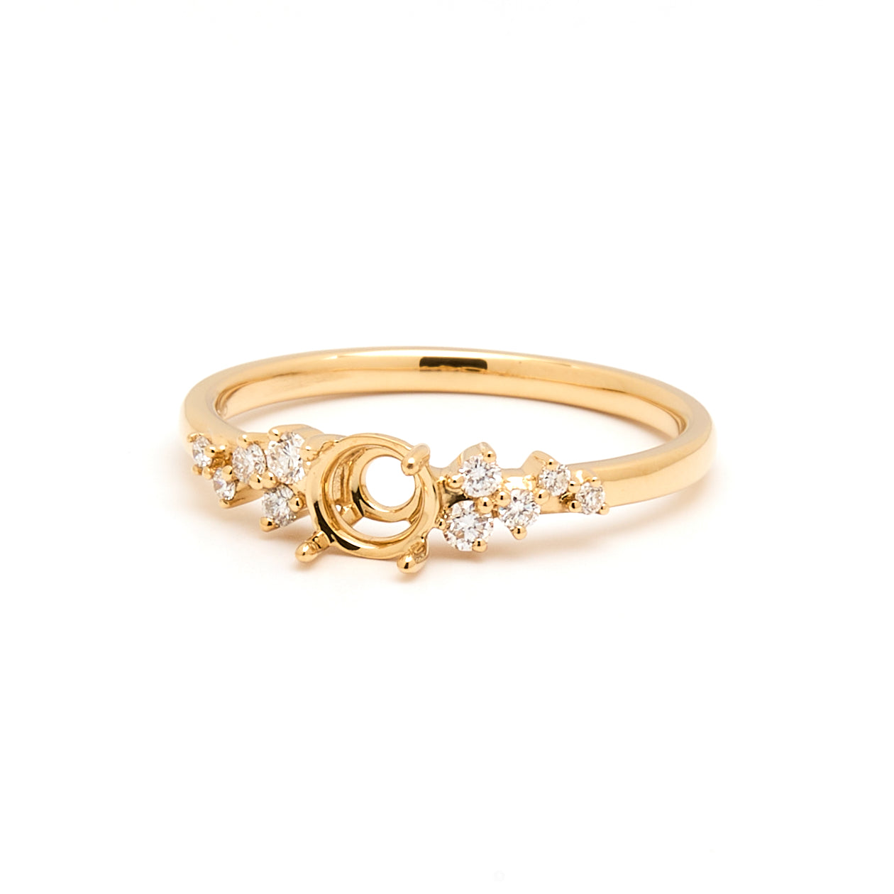 18K Gold Natural Diamond Celestial Bloom Ring Mount MR002-RM1187 - FABER JEWELS