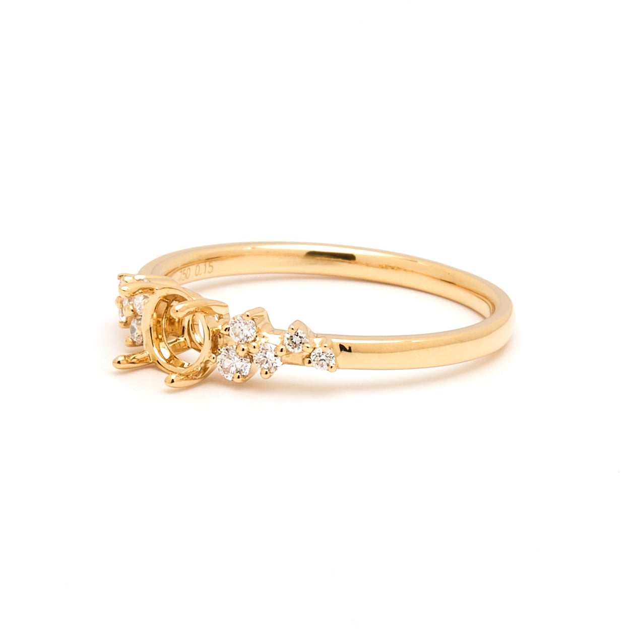 18K Gold Natural Diamond Celestial Bloom Ring Mount MR002-RM1187 - FABER JEWELS