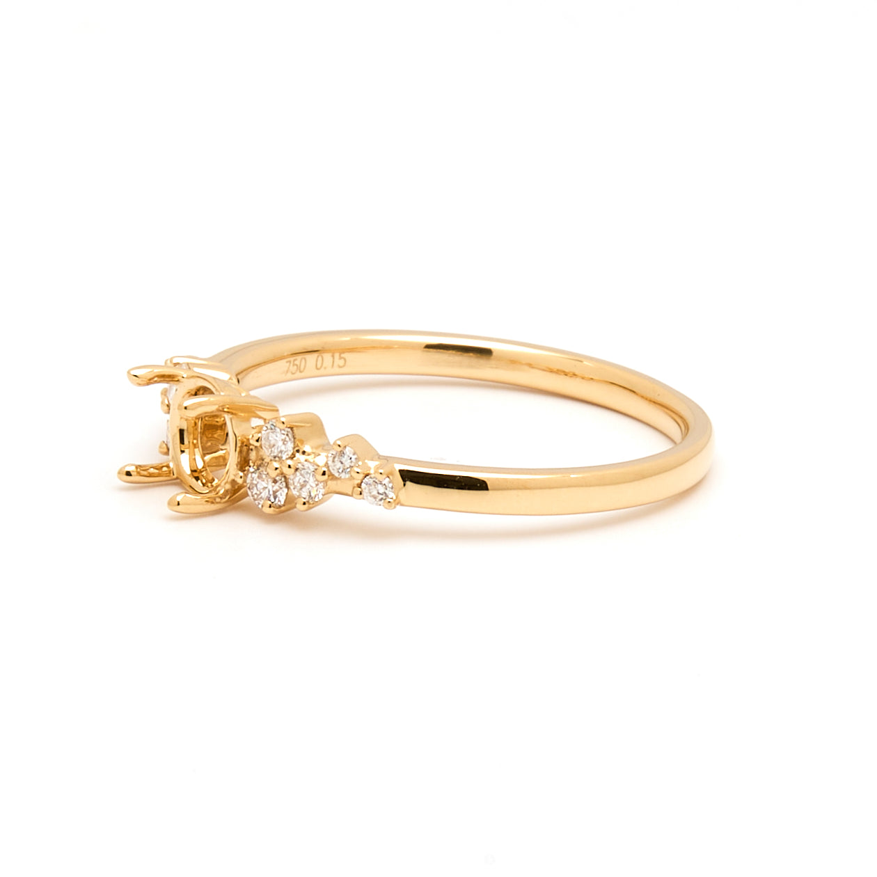 18K Gold Natural Diamond Celestial Bloom Ring Mount MR002-RM1187 - FABER JEWELS