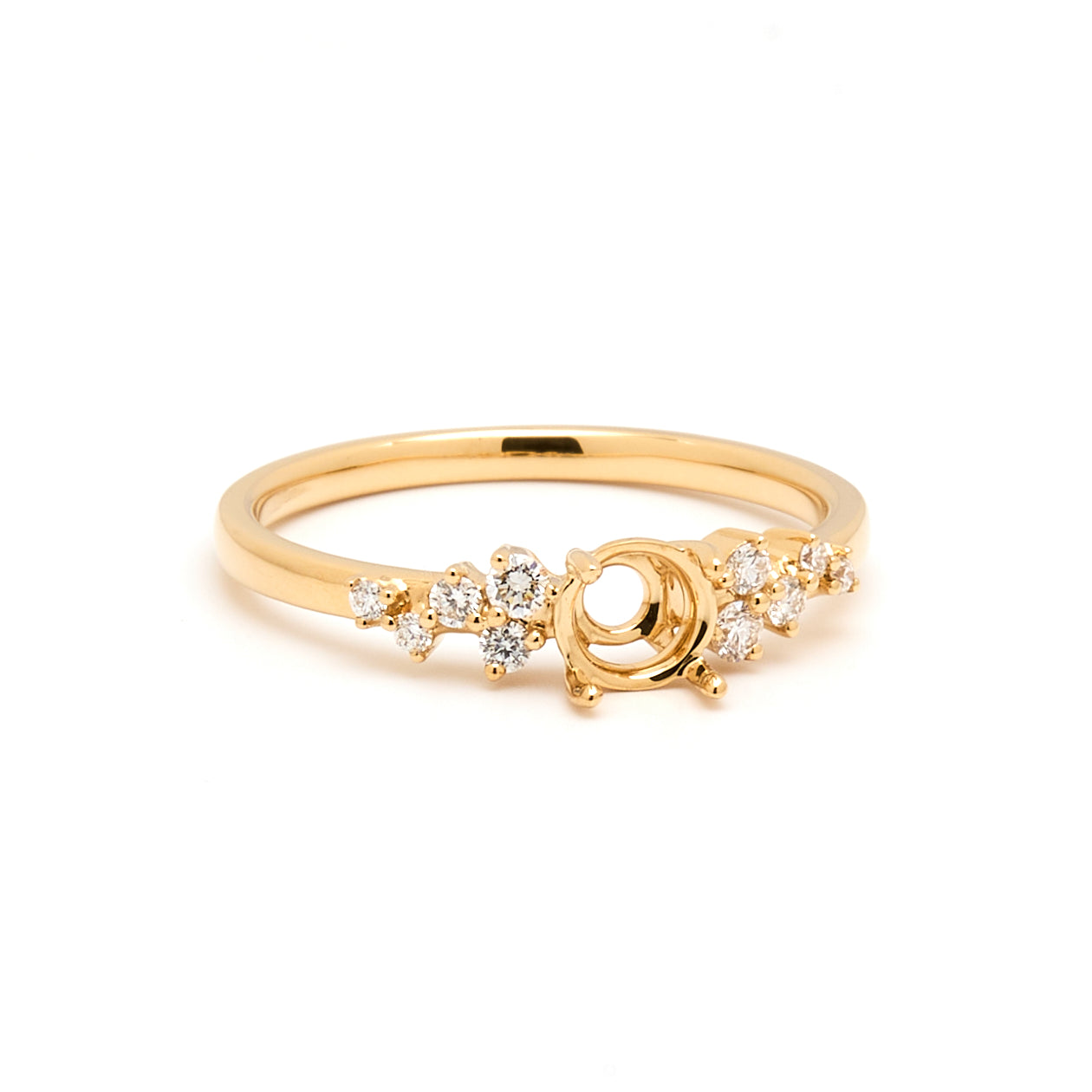 18K Gold Natural Diamond Celestial Bloom Ring Mount MR002-RM1187 - FABER JEWELS