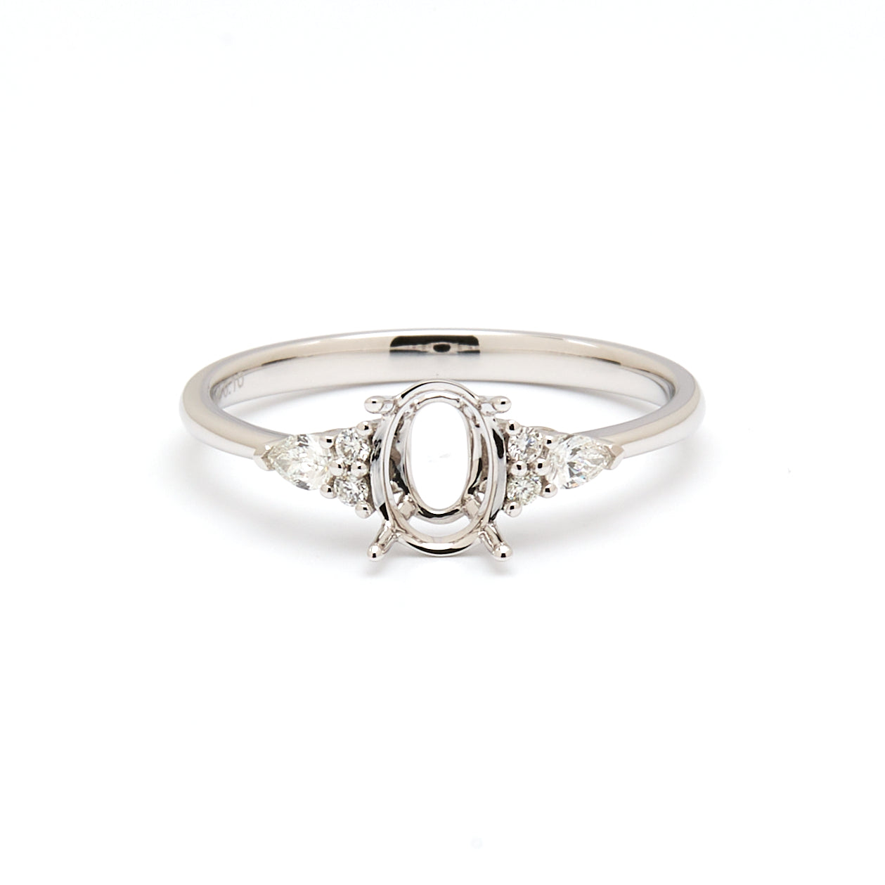 18K Gold Natural Diamond Lustre Cascade Ring Mount MR006 - RM1203 - FABER JEWELS