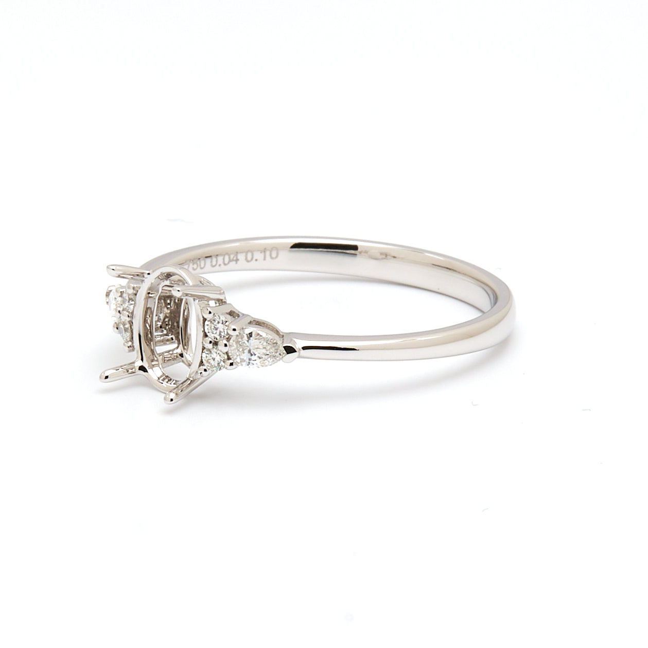 18K Gold Natural Diamond Lustre Cascade Ring Mount MR006 - RM1203 - FABER JEWELS
