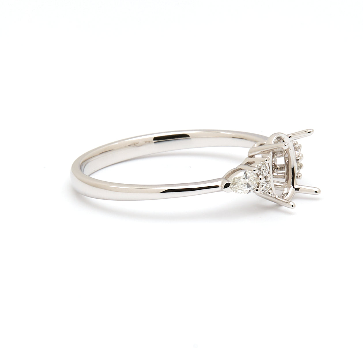 18K Gold Natural Diamond Lustre Cascade Ring Mount MR006 - RM1203 - FABER JEWELS