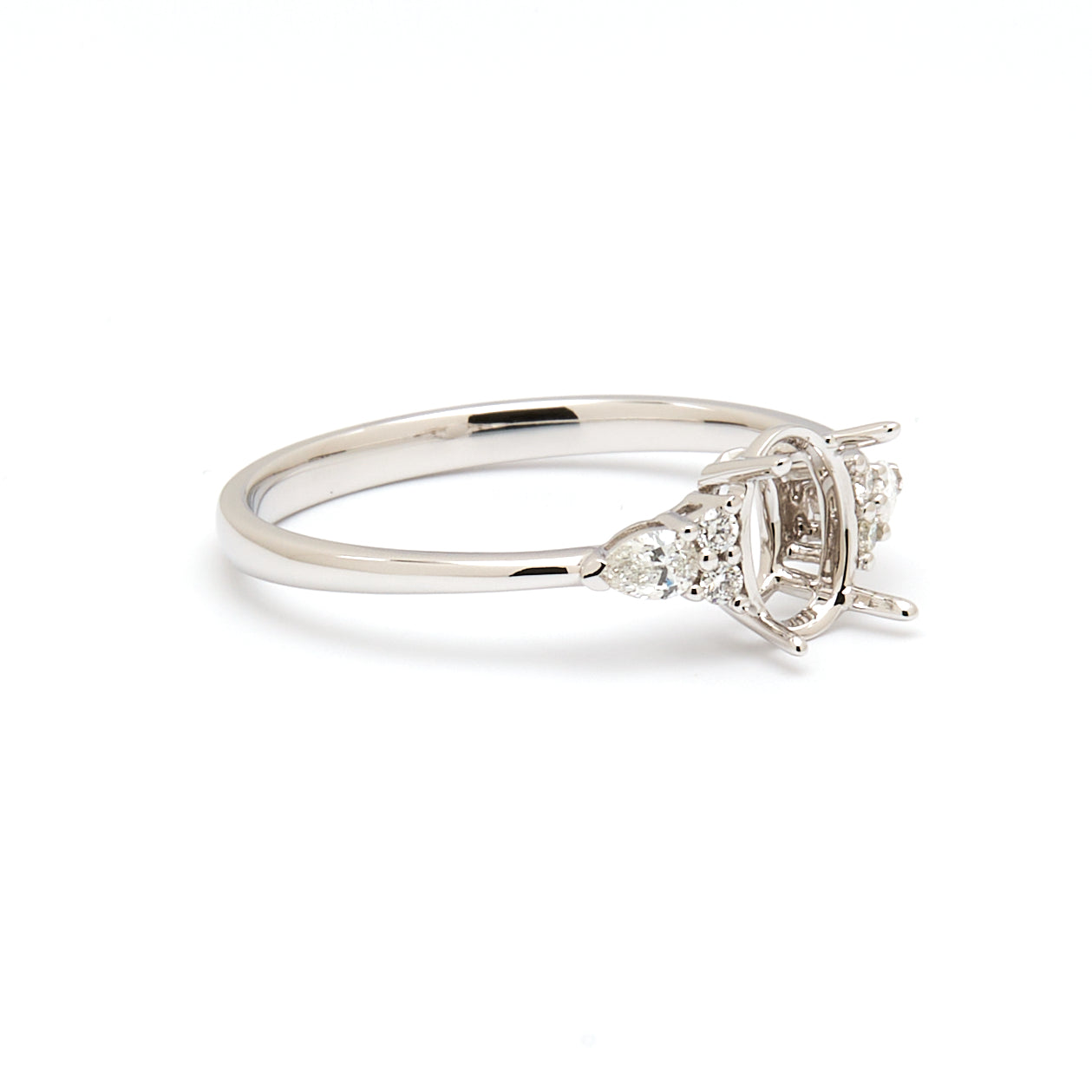 18K Gold Natural Diamond Lustre Cascade Ring Mount MR006 - RM1203 - FABER JEWELS