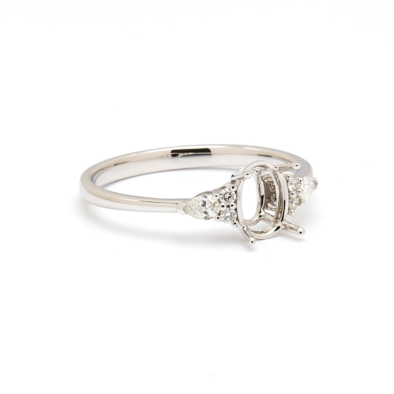 18K Gold Natural Diamond Lustre Cascade Ring Mount MR006 - RM1203 - FABER JEWELS