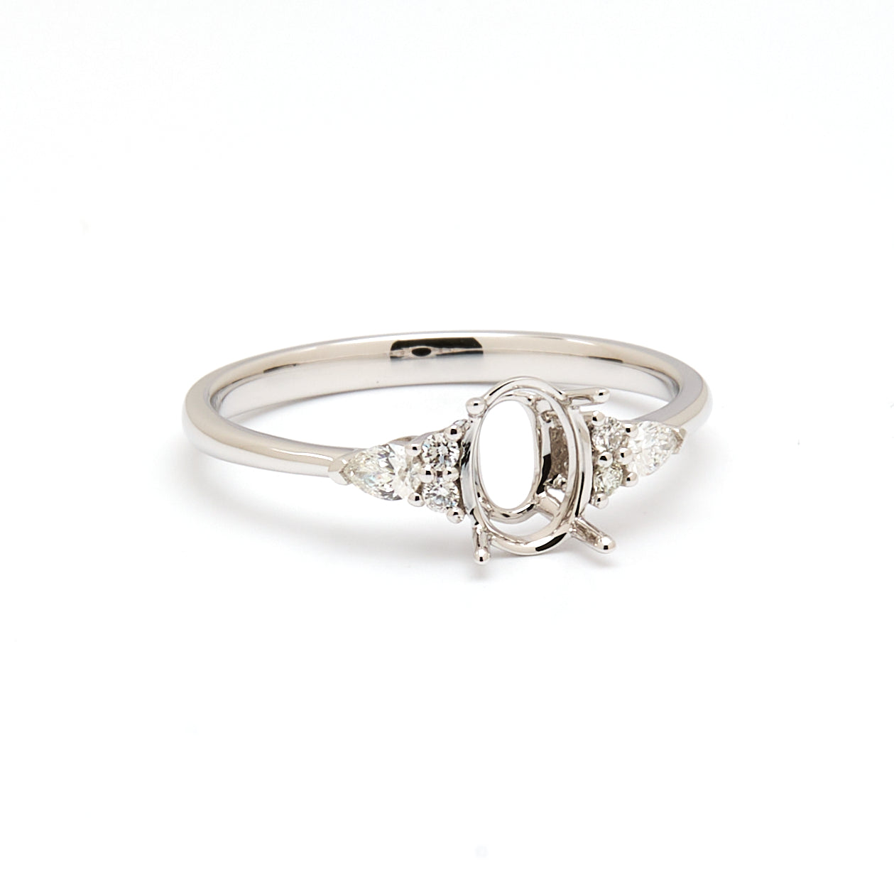 18K Gold Natural Diamond Lustre Cascade Ring Mount MR006 - RM1203 - FABER JEWELS
