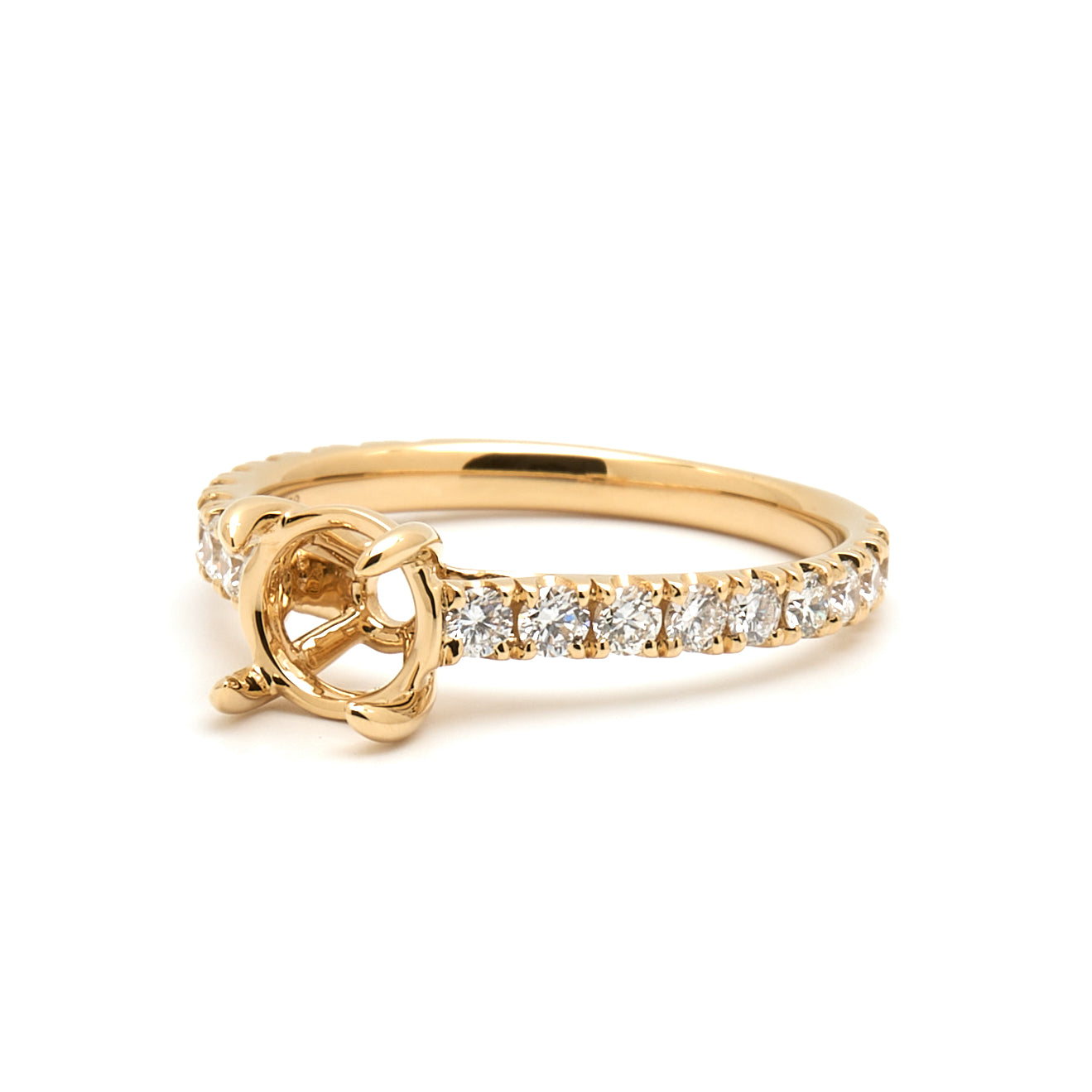 18K Gold Natural Diamond Elyra Ring Mount RM1492 t.c.w. 0.58ct