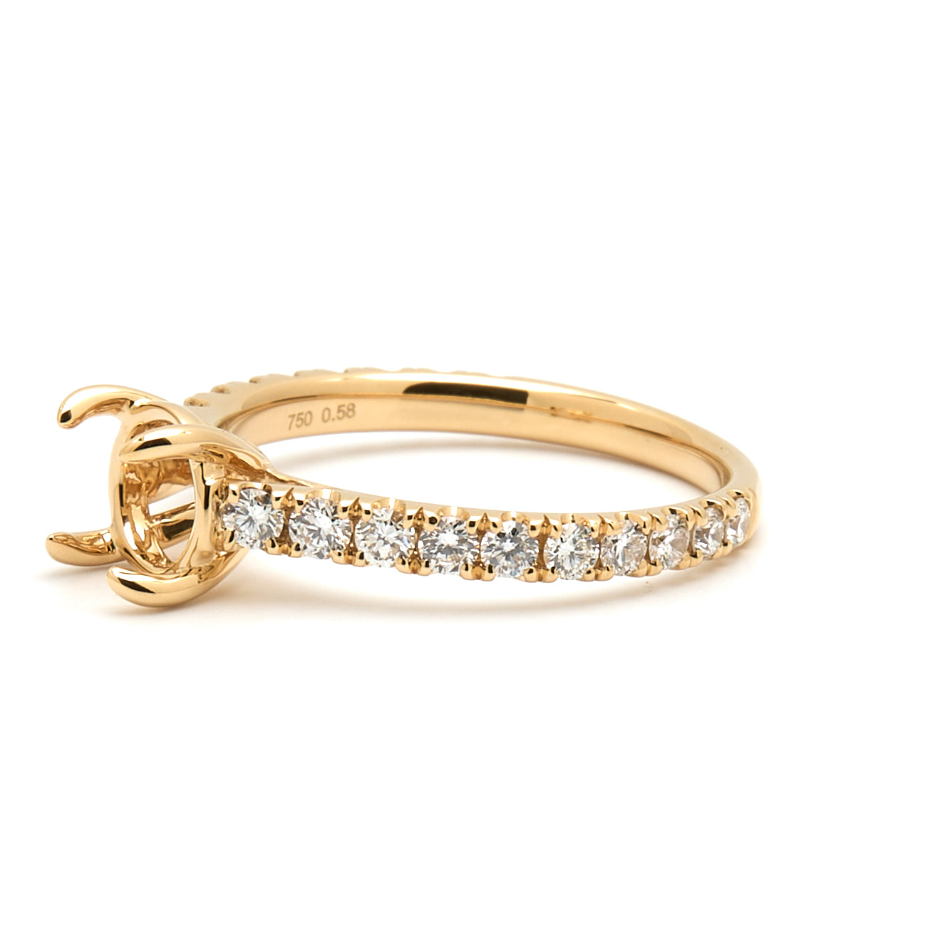 18K Gold Natural Diamond Elyra Ring Mount RM1492 t.c.w. 0.58ct