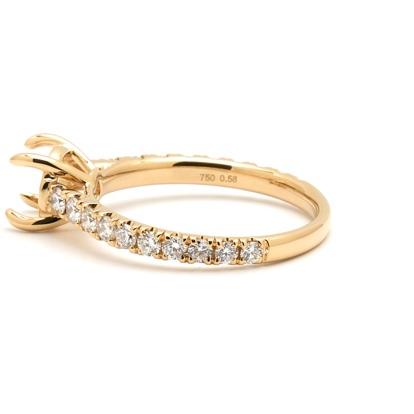 18K Gold Natural Diamond Elyra Ring Mount RM1492 t.c.w. 0.58ct