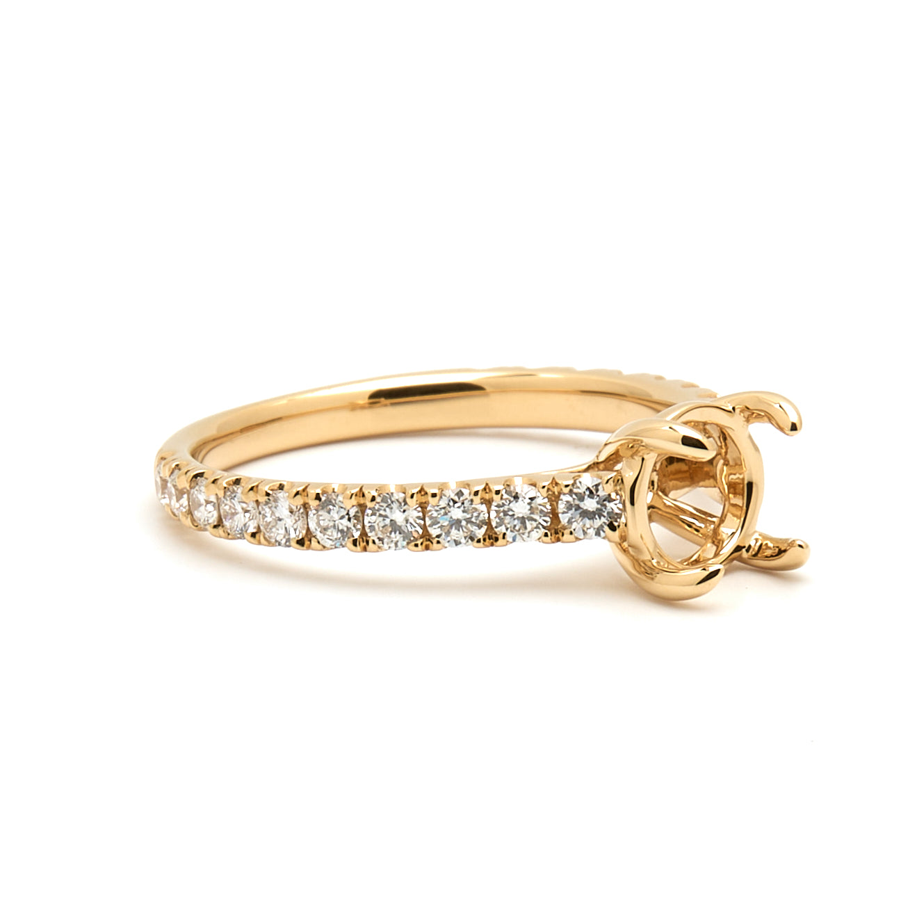 18K Gold Natural Diamond Elyra Ring Mount RM1492 t.c.w. 0.58ct