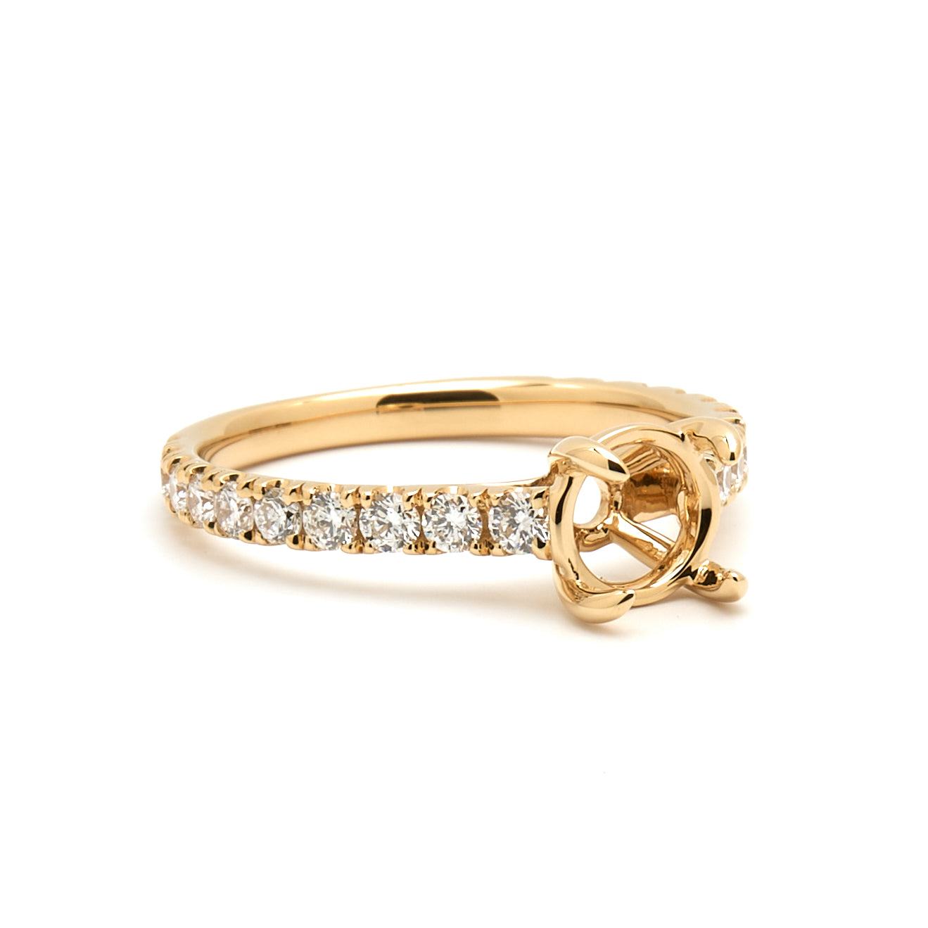 18K Gold Natural Diamond Elyra Ring Mount RM1492 t.c.w. 0.58ct